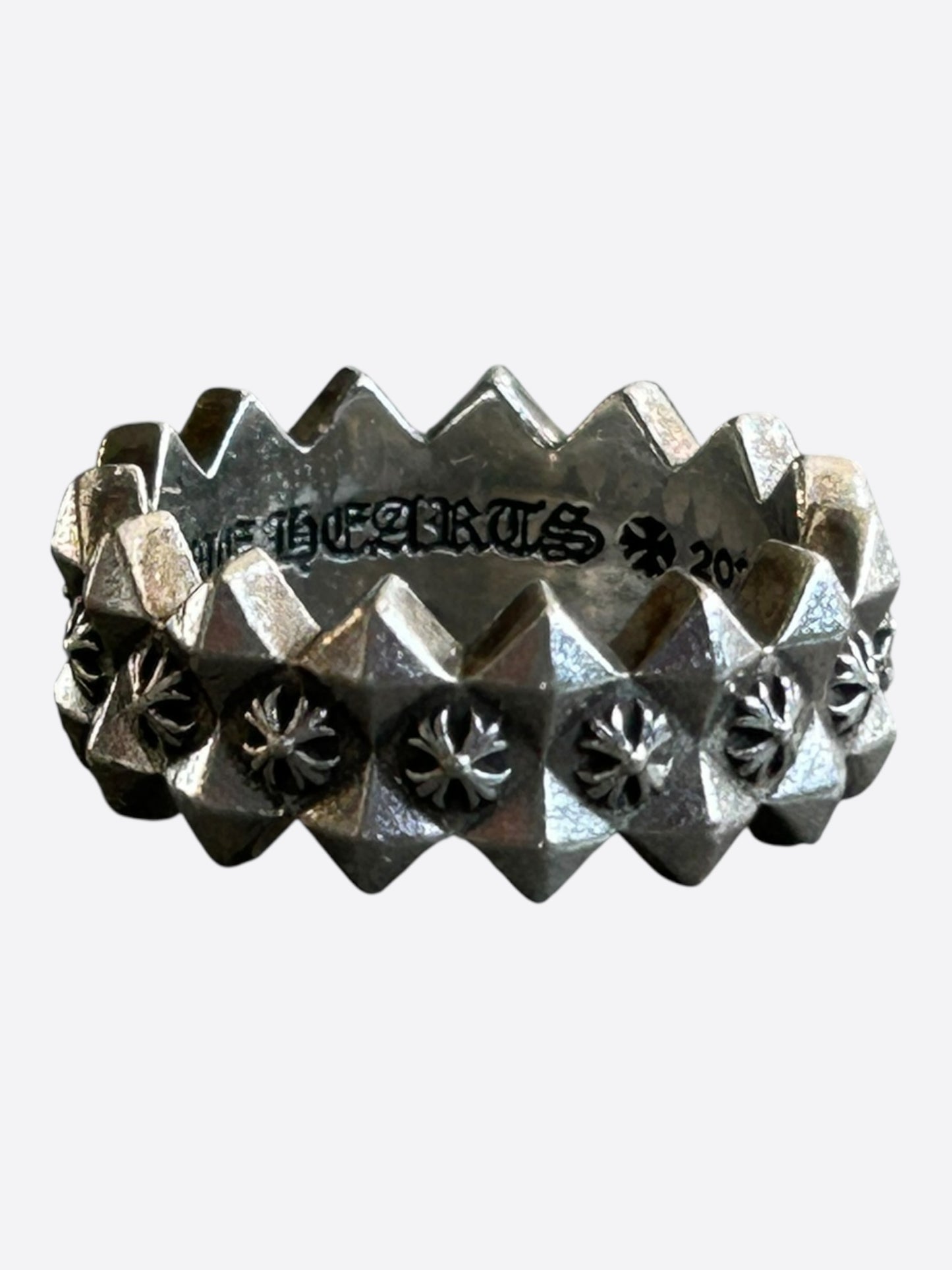 Chrome Hearts Silver Pyramid Plus Ring