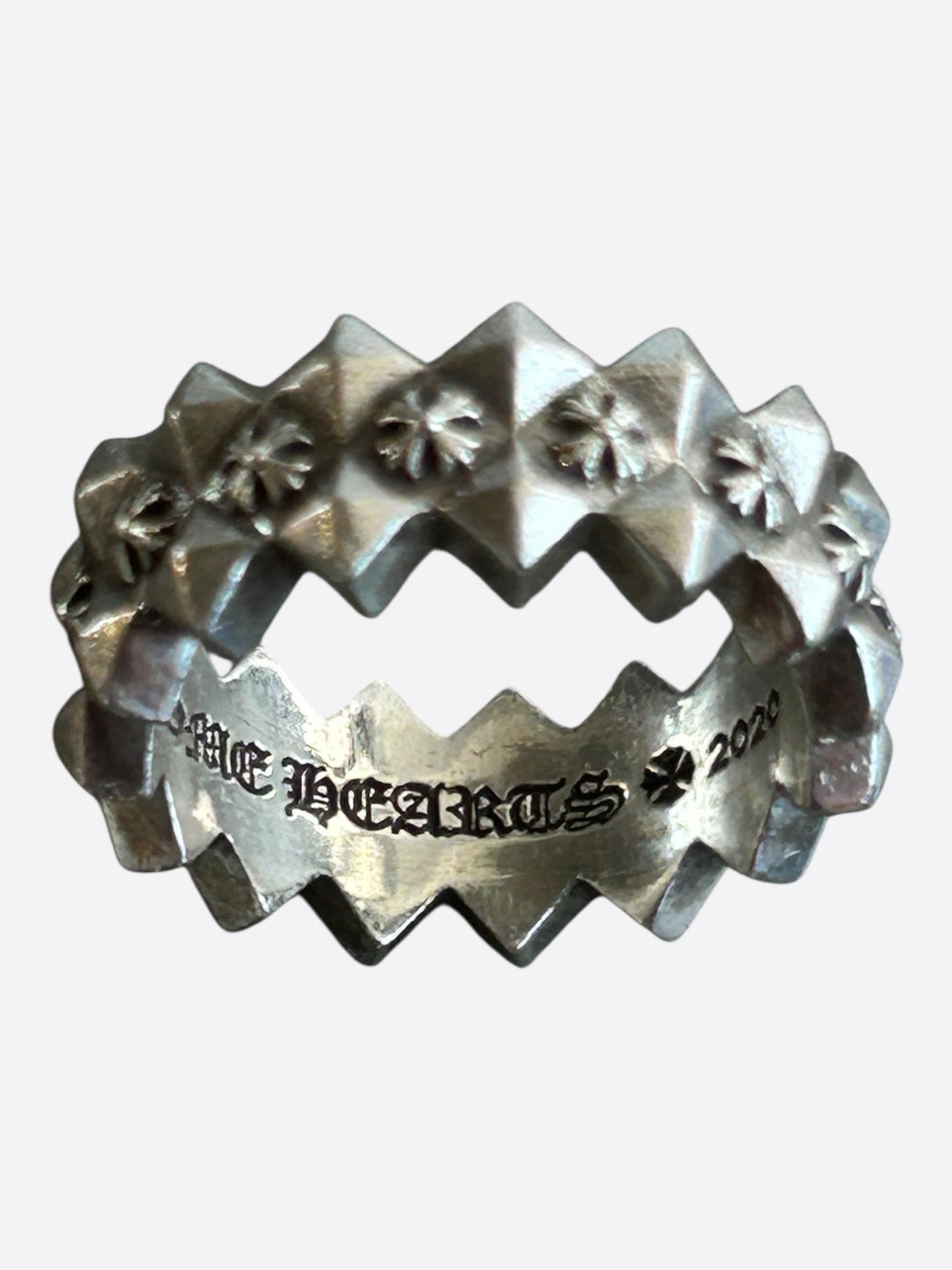 Chrome Hearts Silver Pyramid Plus Ring
