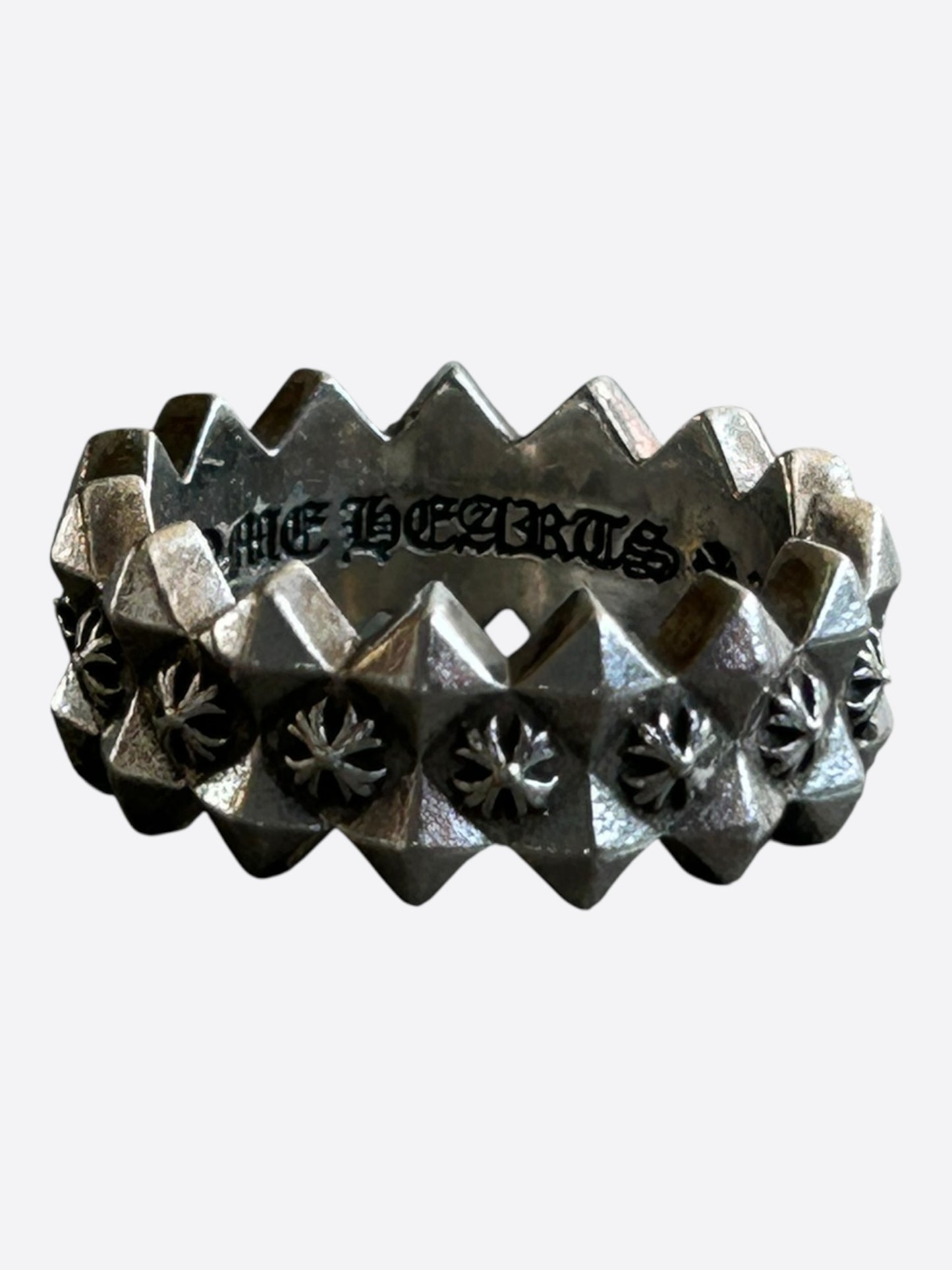 Chrome Hearts Silver Pyramid Plus Ring