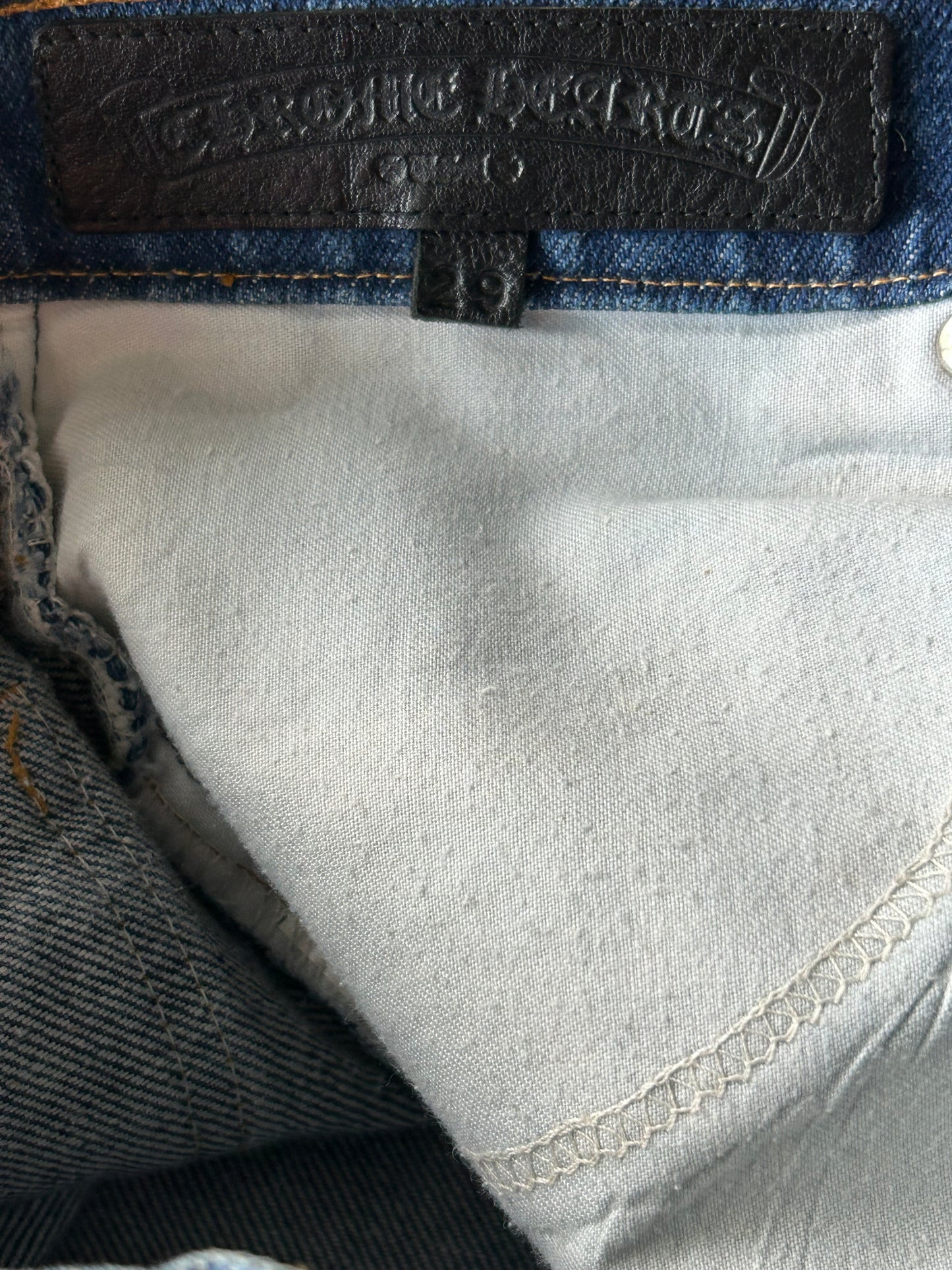 Chrome Hearts Levi's Blue & Black Cross Patch Jeans