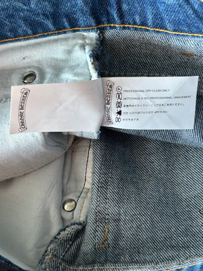 Chrome Hearts Levi's Blue & Black Cross Patch Jeans