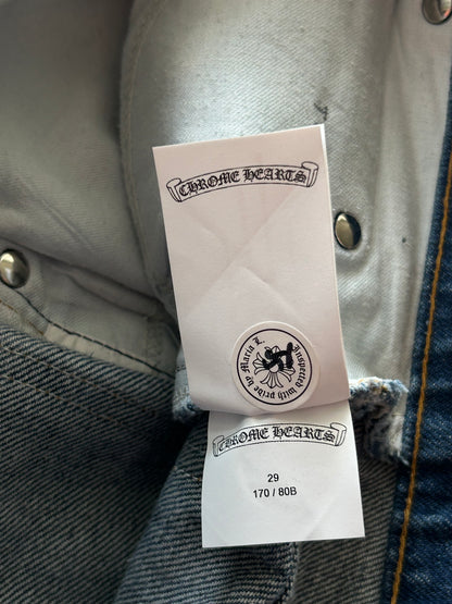 Chrome Hearts Levi's Blue & Black Cross Patch Jeans