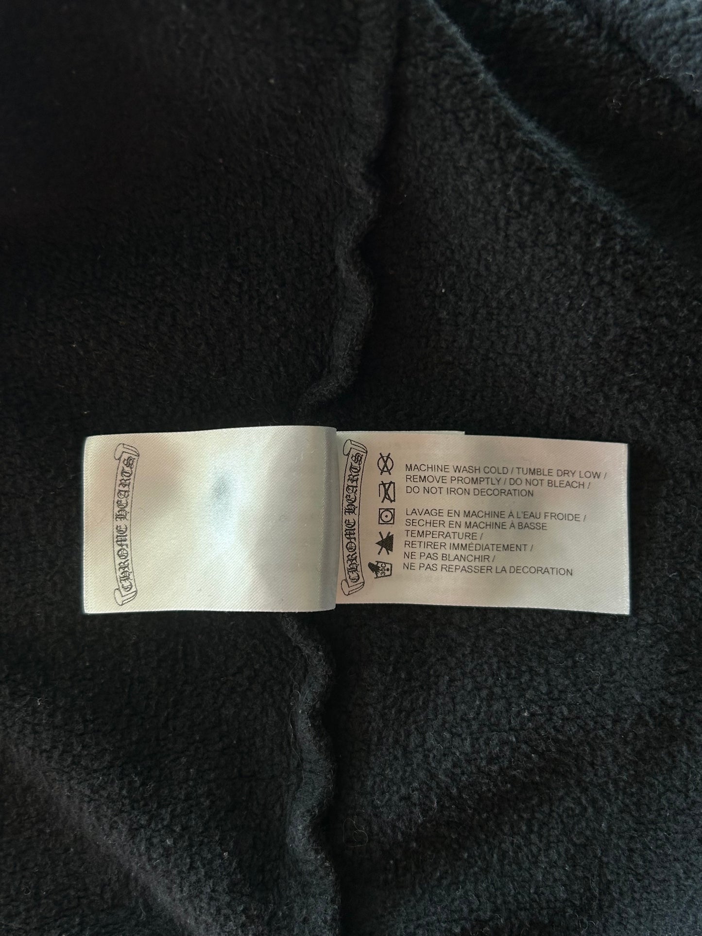 Chrome Hearts Black & White T-Bar Logo Zip Up Hoodie