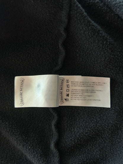 Chrome Hearts Black & White T-Bar Logo Zip Up Hoodie