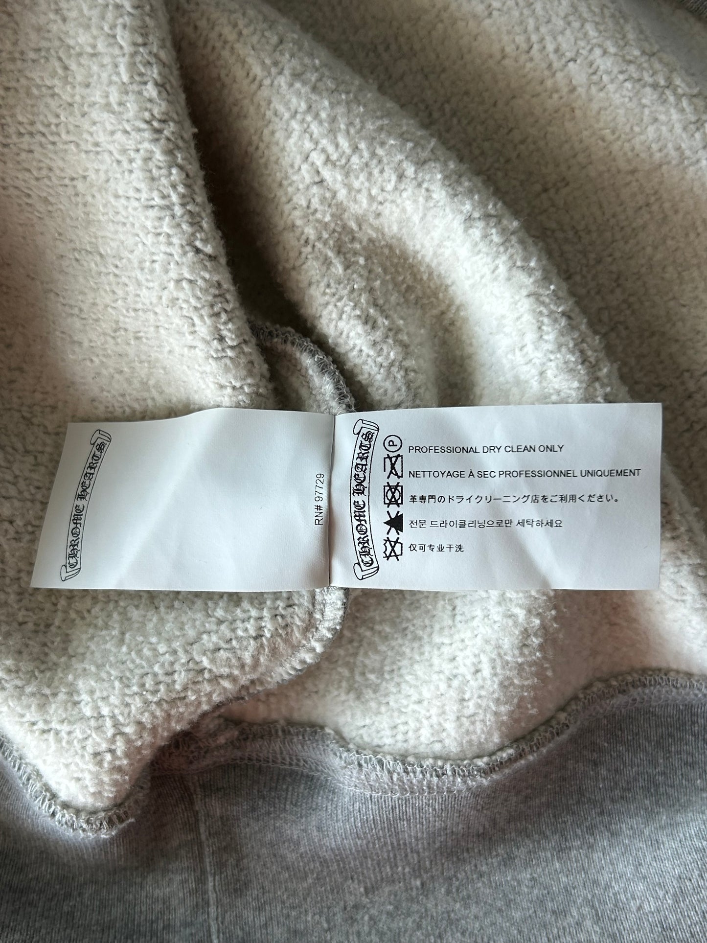 Chrome Hearts Grey & Black Triple Cross Patch Paper Jam Sweater
