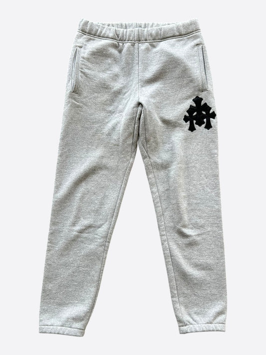 Chrome Hearts Grey & Black Triple Cross Patch Paper Jam Sweatpants