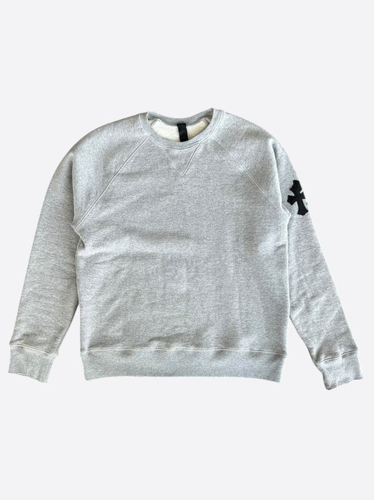 Chrome Hearts Grey & Black Triple Cross Patch Paper Jam Sweater