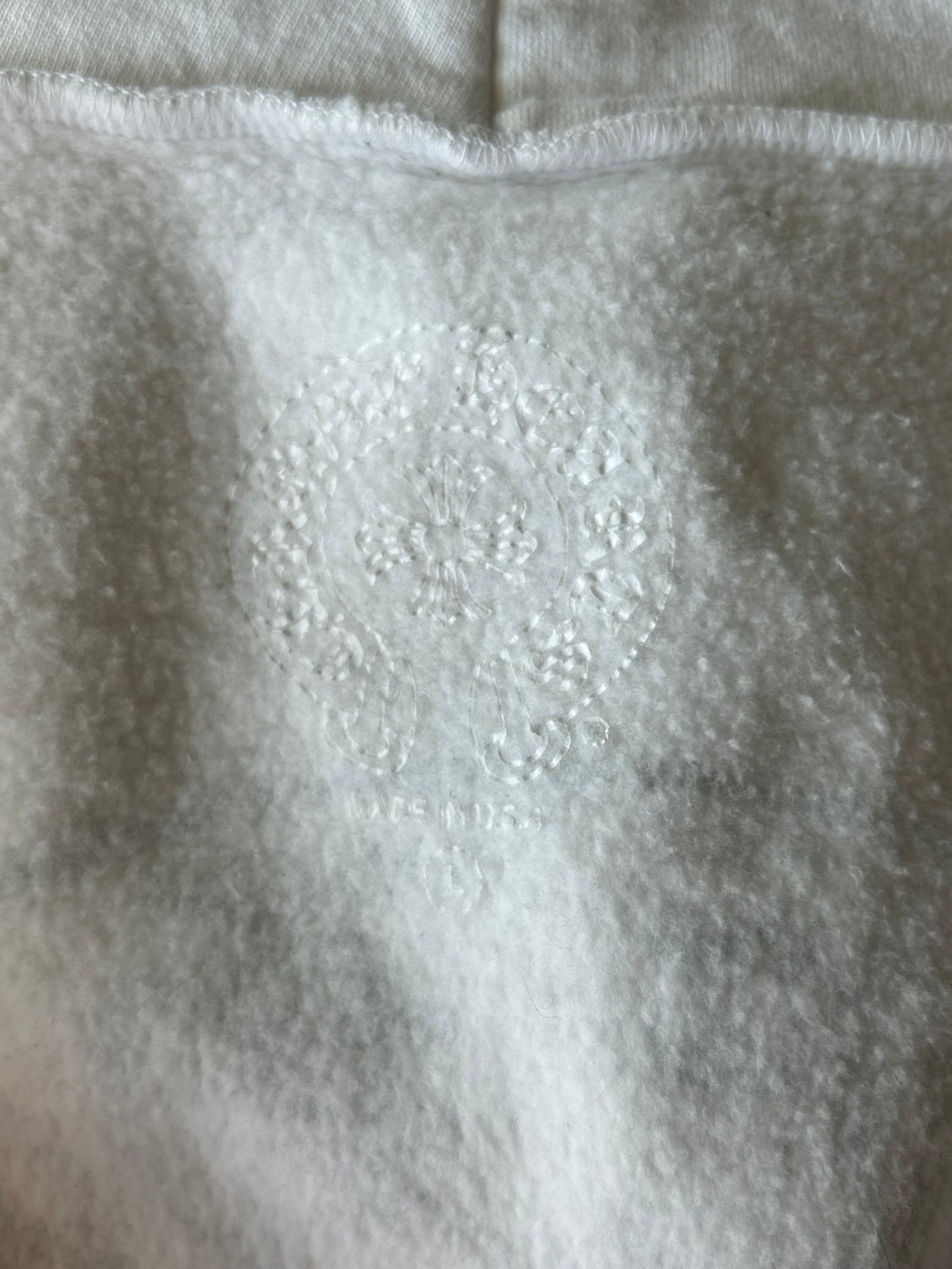 Chrome Hearts White & Black Horseshoe Logo Zip Up Hoodie