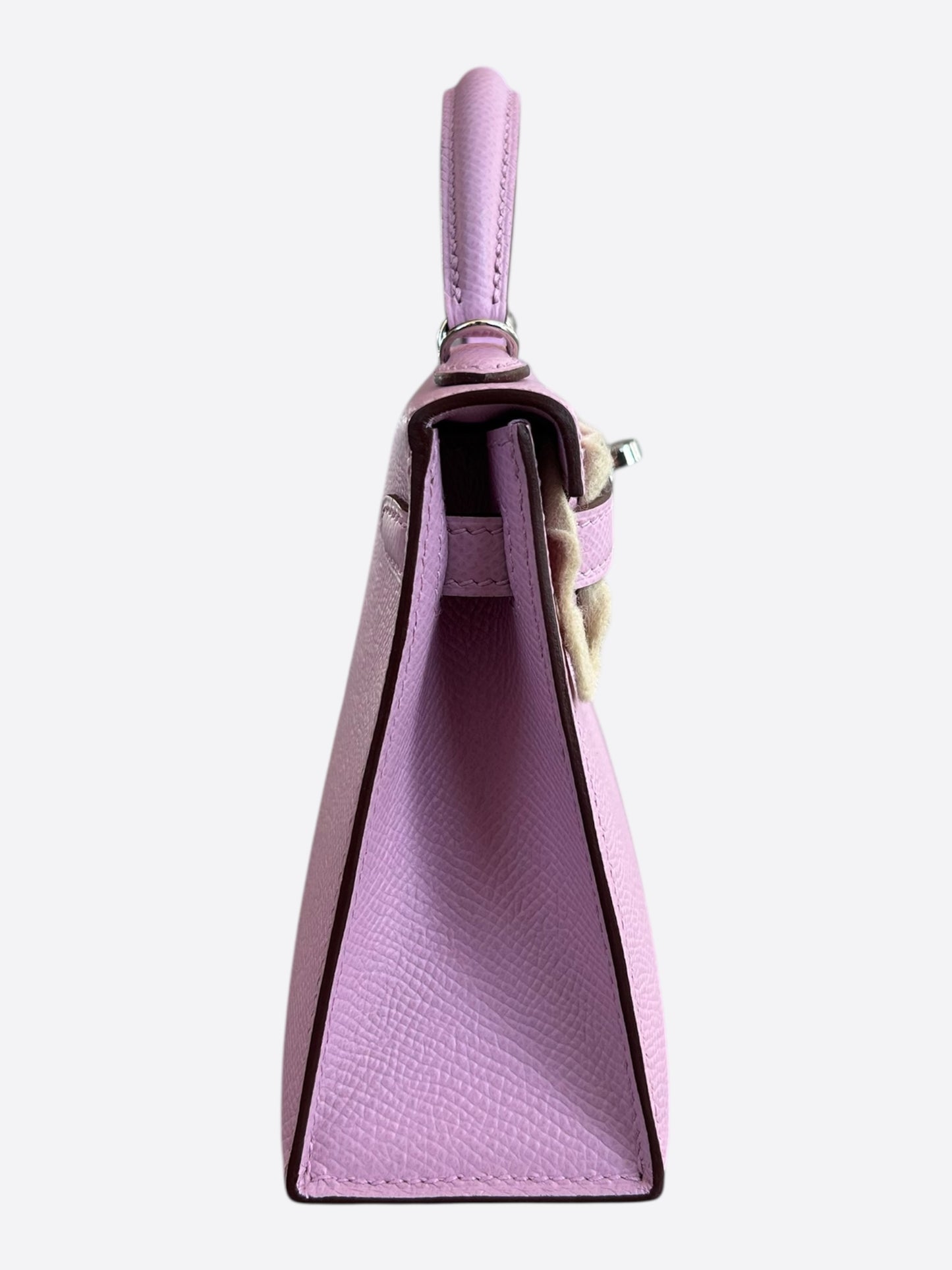 Hermes Pink Epsom & Palladium hardware Mini Kelly 20