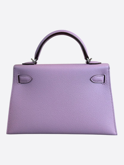 Hermes Pink Epsom & Palladium hardware Mini Kelly 20