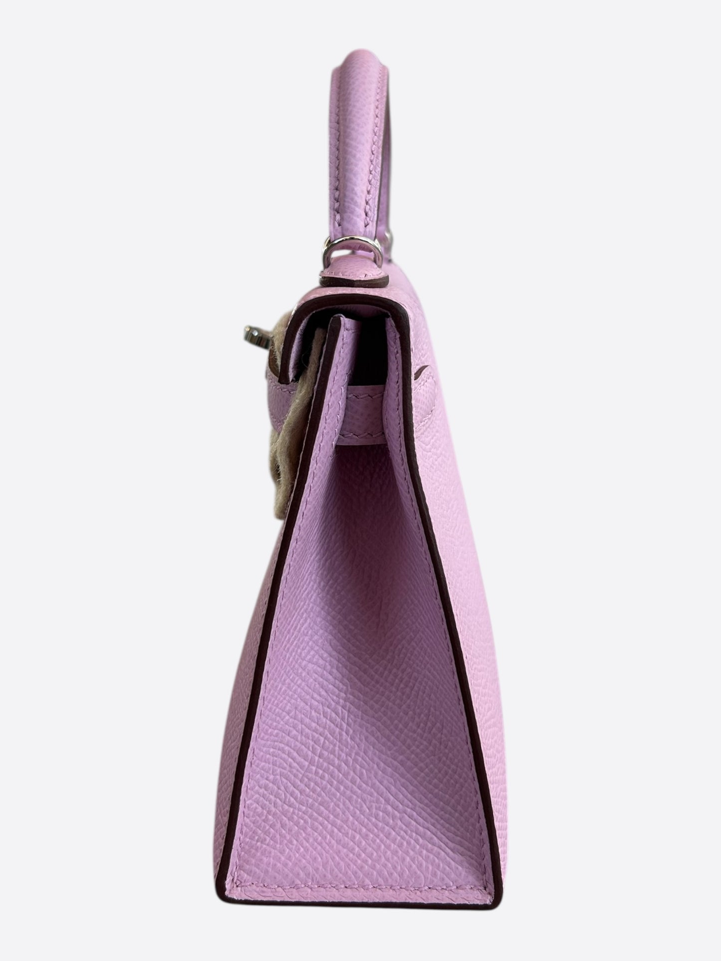 Hermes Pink Epsom & Palladium hardware Mini Kelly 20