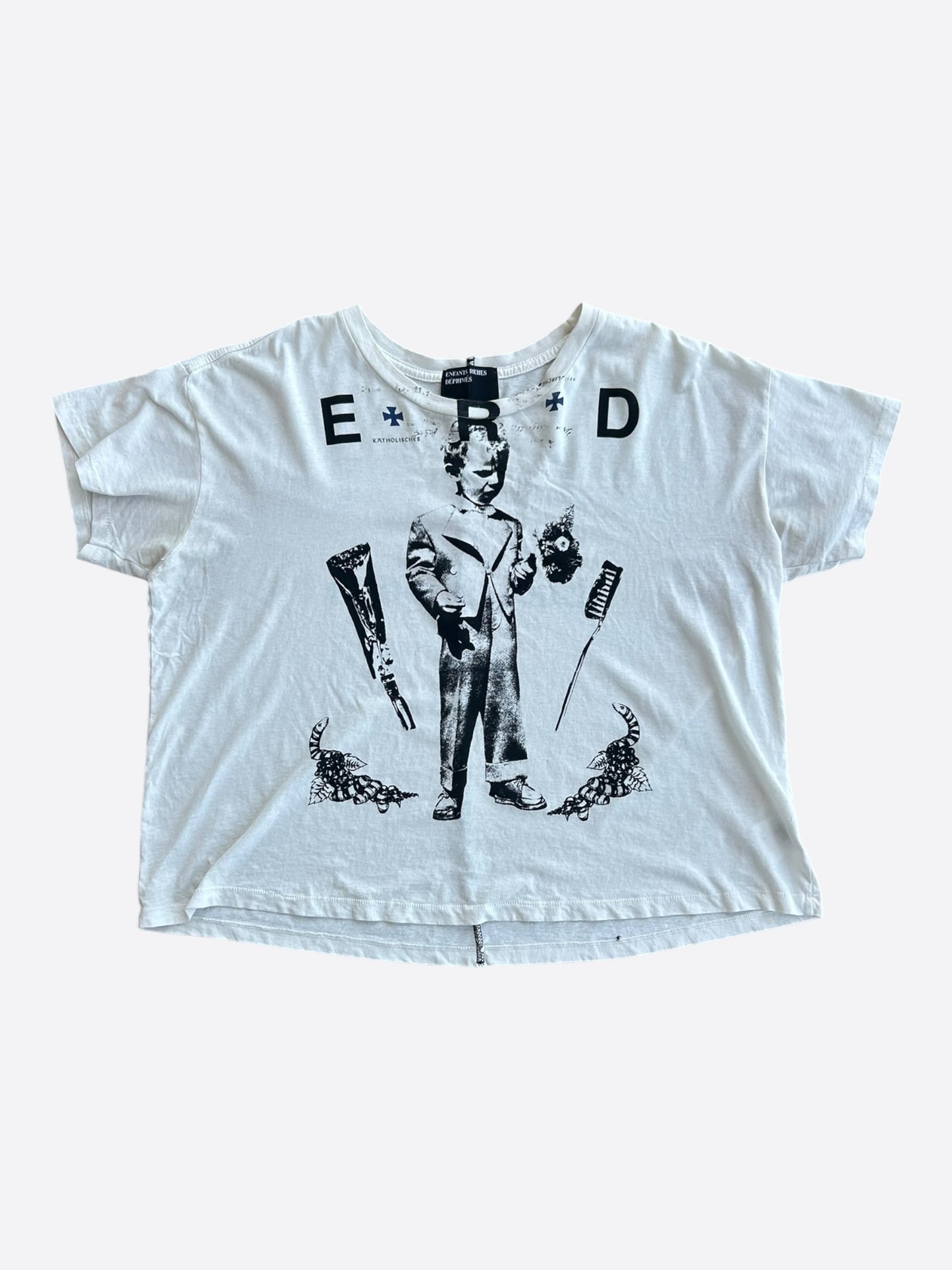Enfants Riches Deprimes White & Black Katholisches Toothbrush T-Shirt