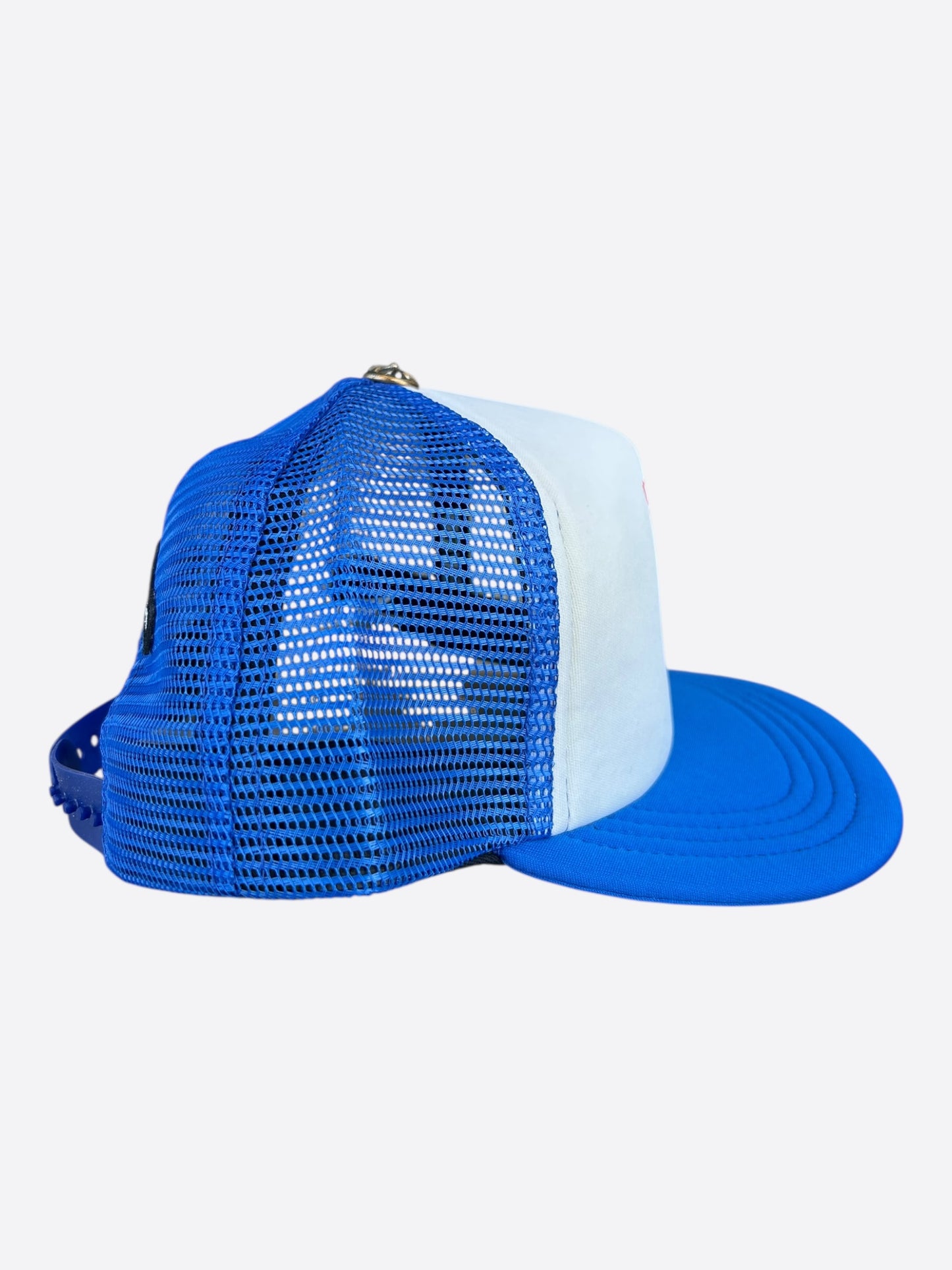 Chrome Hearts Blue, White & Red Eyechart Trucker Hat