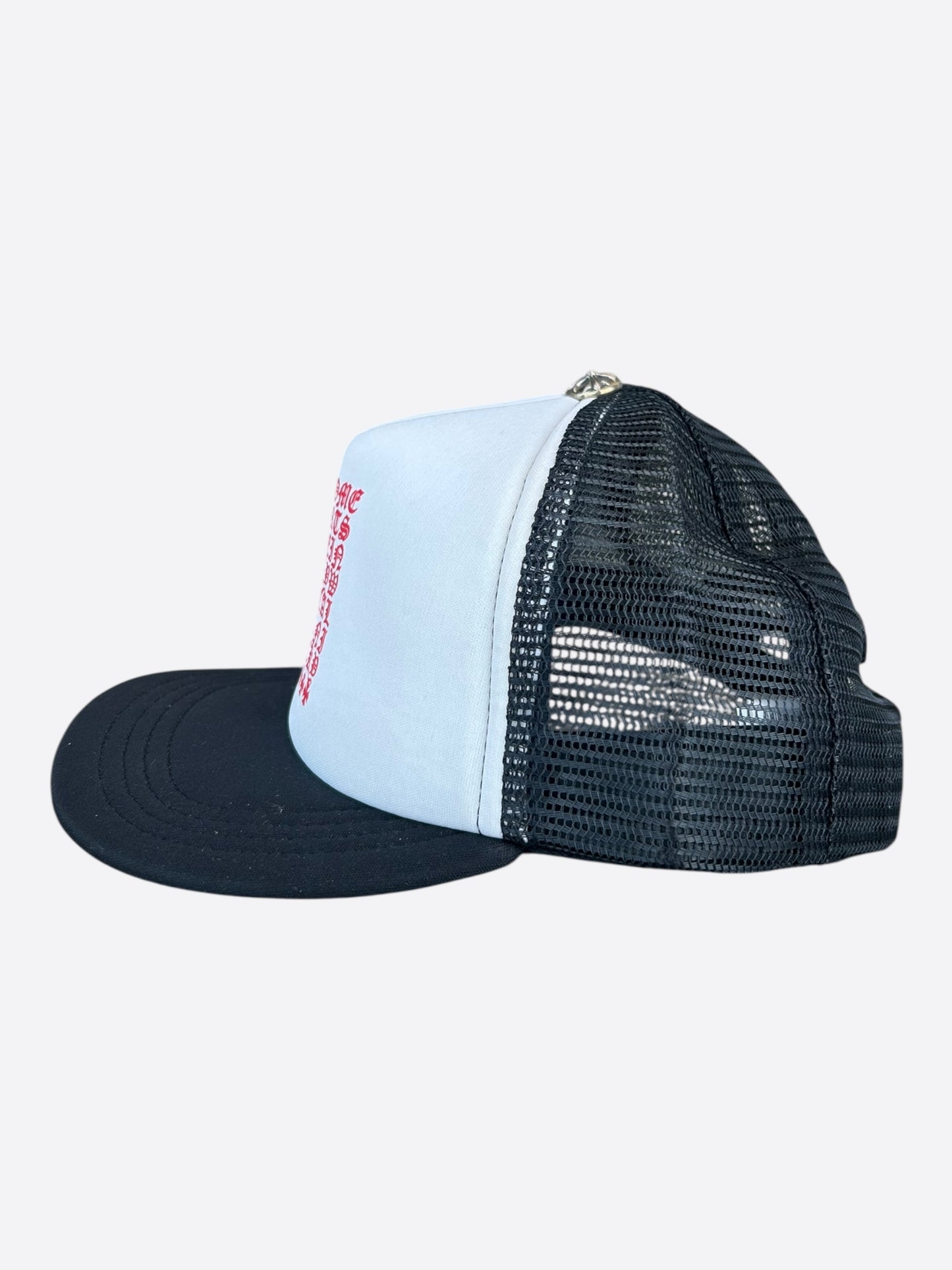 Chrome Hearts Black, White & Red Eyechart Trucker Hat