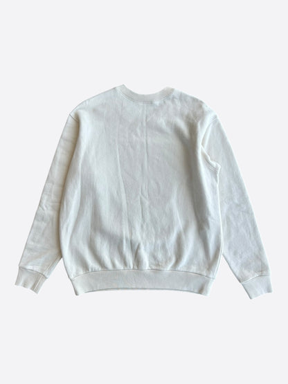 Gucci White & Multicolor Interlocking GG Varsity Logo Sweater