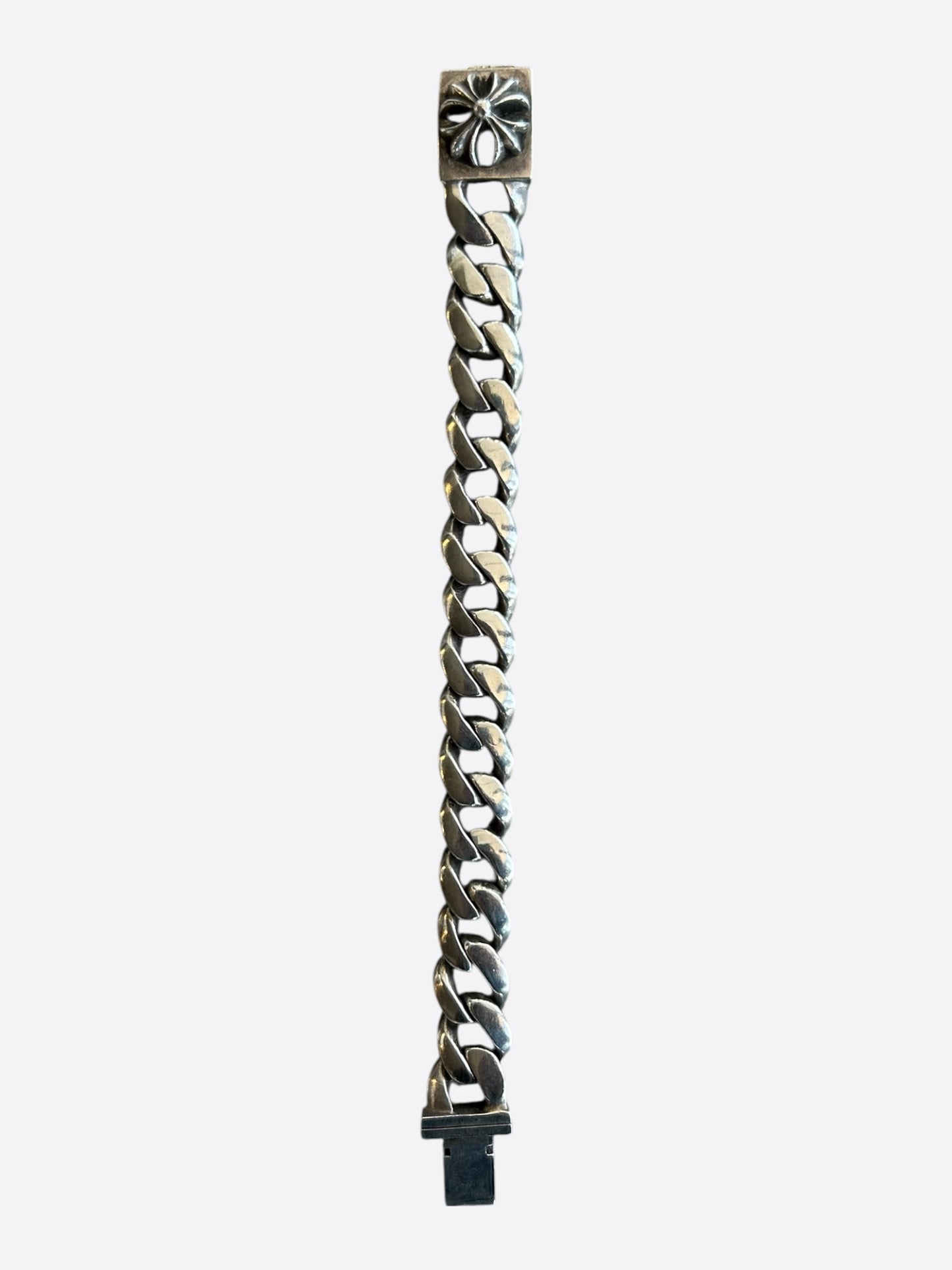 Chrome Hearts Silver Cross Cuban Bracelet