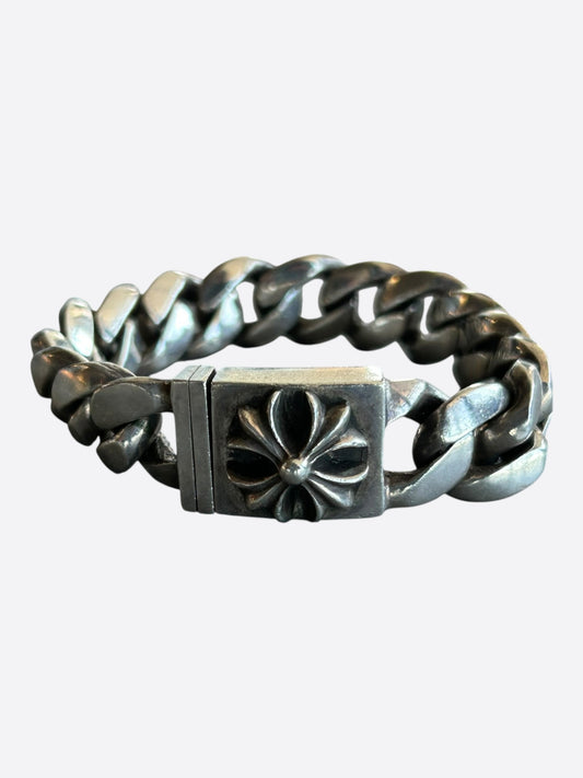 Chrome Hearts Silver Cross Cuban Bracelet