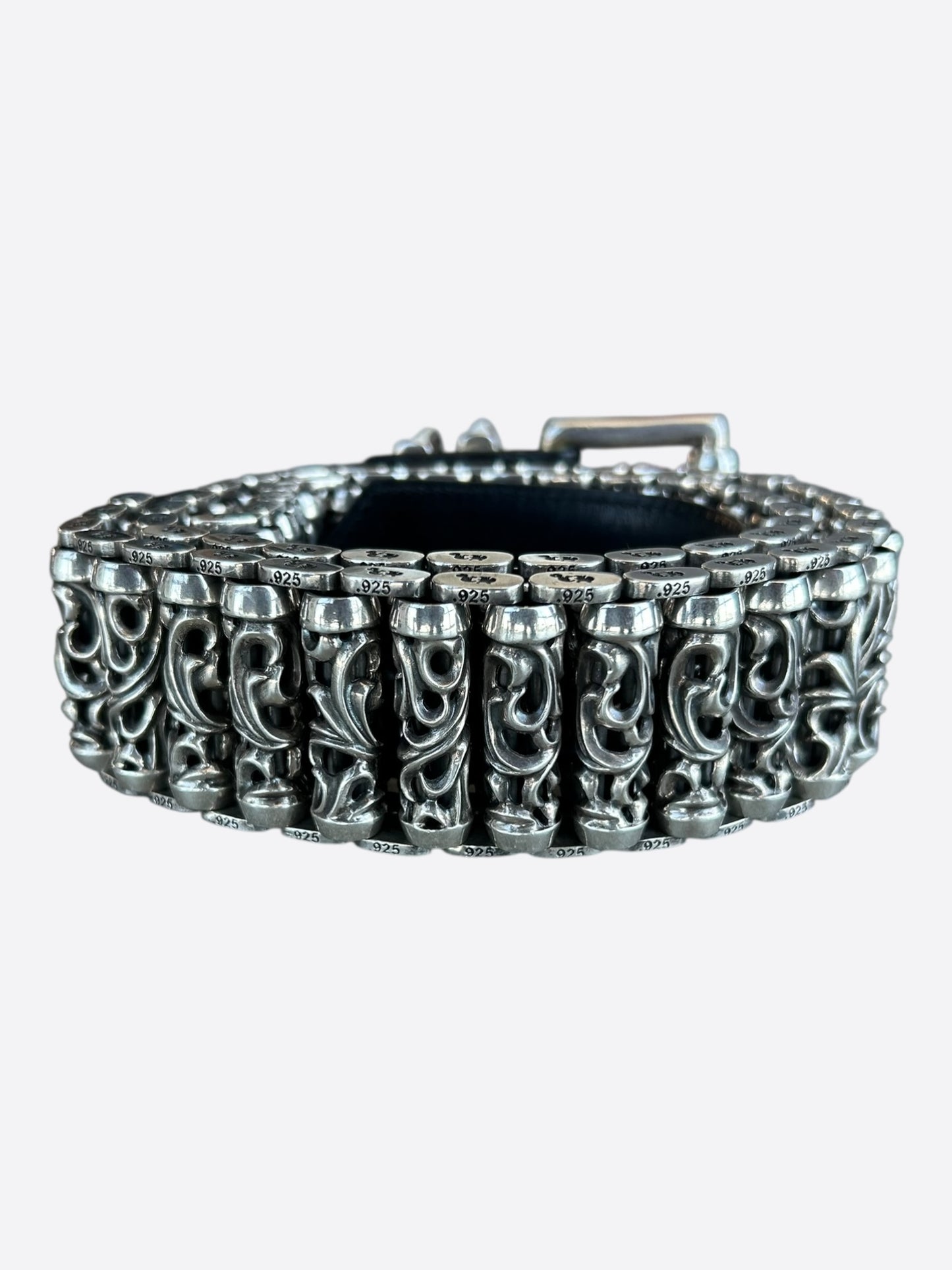 Chrome Hearts Black & Silver Full Celtic Roller Belt