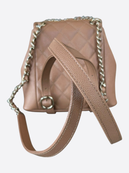 Chanel Caramel Caviar Quilted Duma Mini Backpack