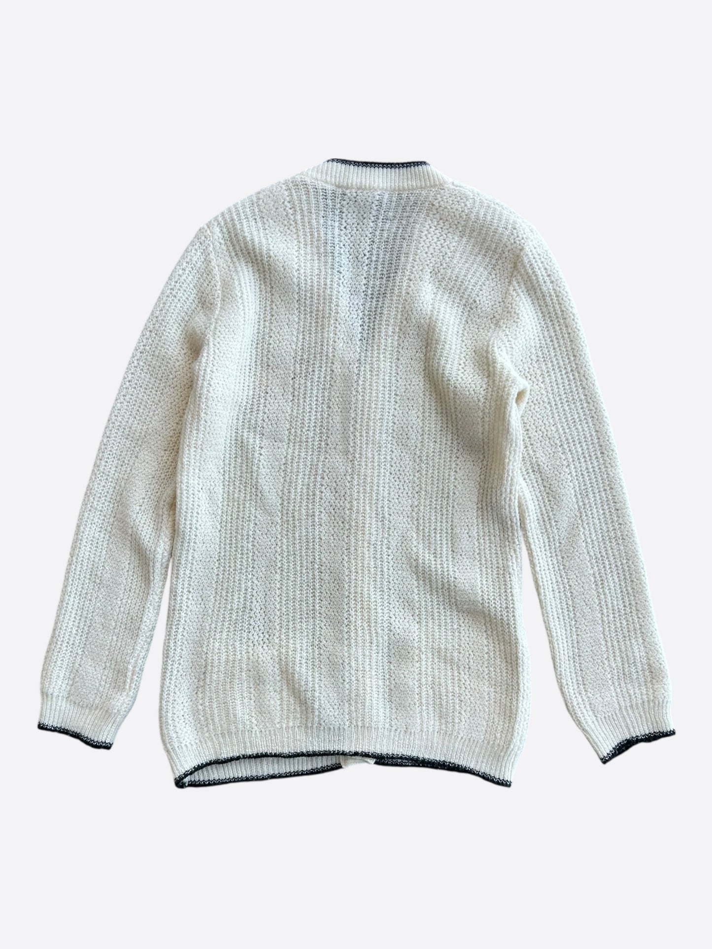 Gucci Cream & Black Elephant Logo Women's Knit Cardigan