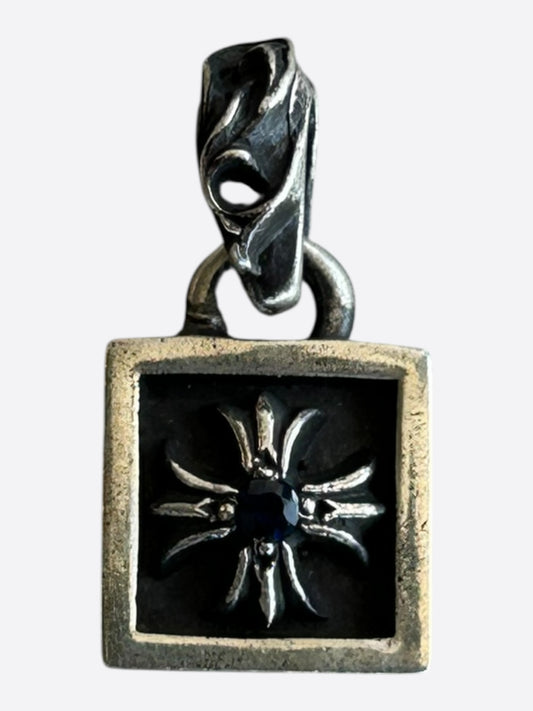 Chrome Hearts Silver & Sapphire Frame Pendant