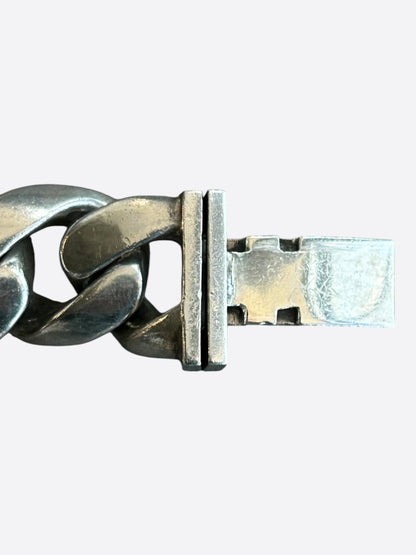 Chrome Hearts Silver Fleur Cuban Bracelet