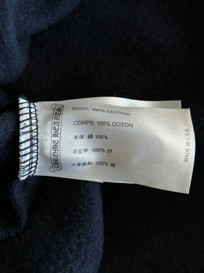 Chrome Hearts Navy & Yellow Script Logo Hoodie
