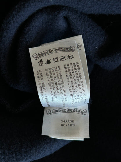 Chrome Hearts Navy & Yellow Script Logo Hoodie