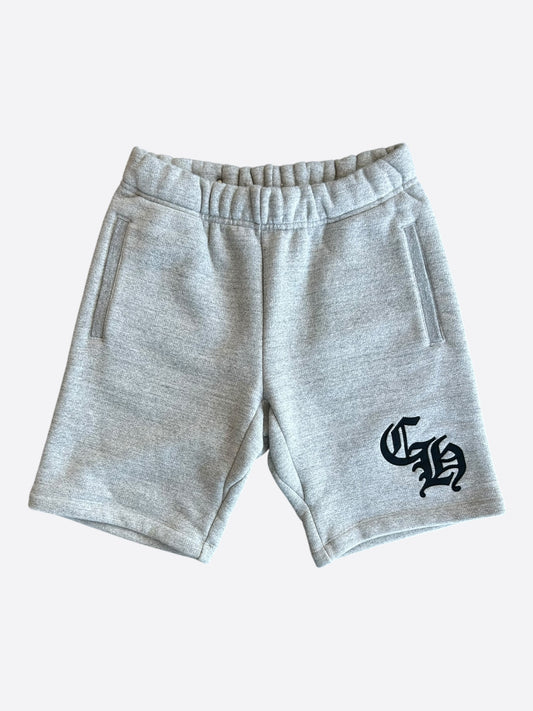 Chrome Hearts Grey & Black CH Logo Embroidered Shorts