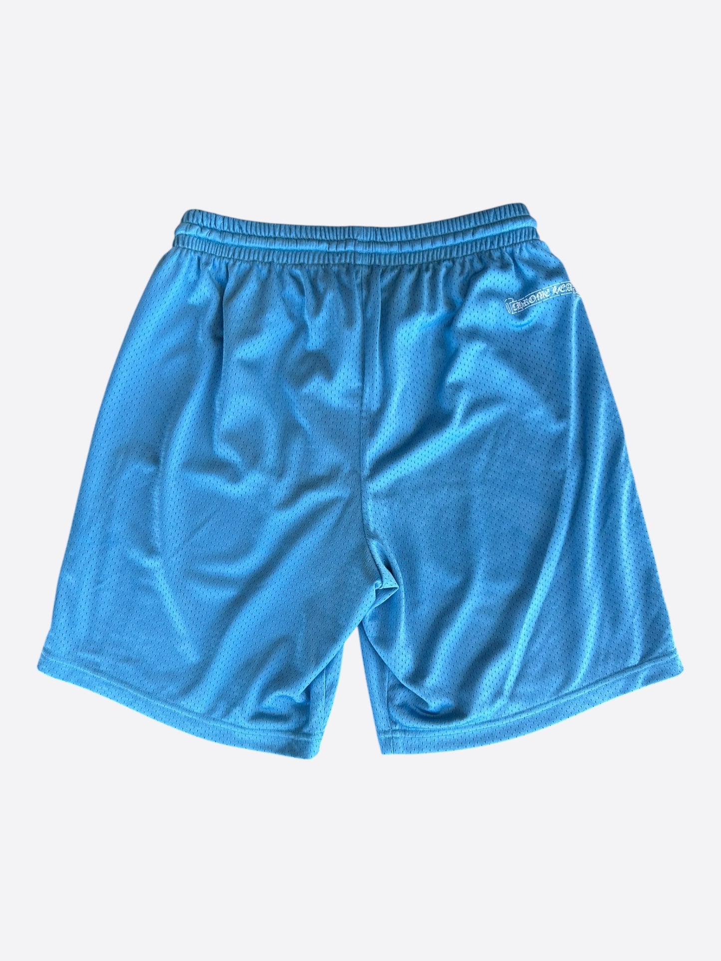 Chrome Hearts Blue & White Logo Mesh Shorts