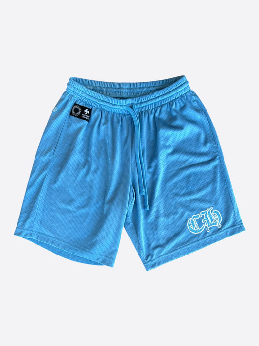 Chrome Hearts Blue & White Logo Mesh Shorts