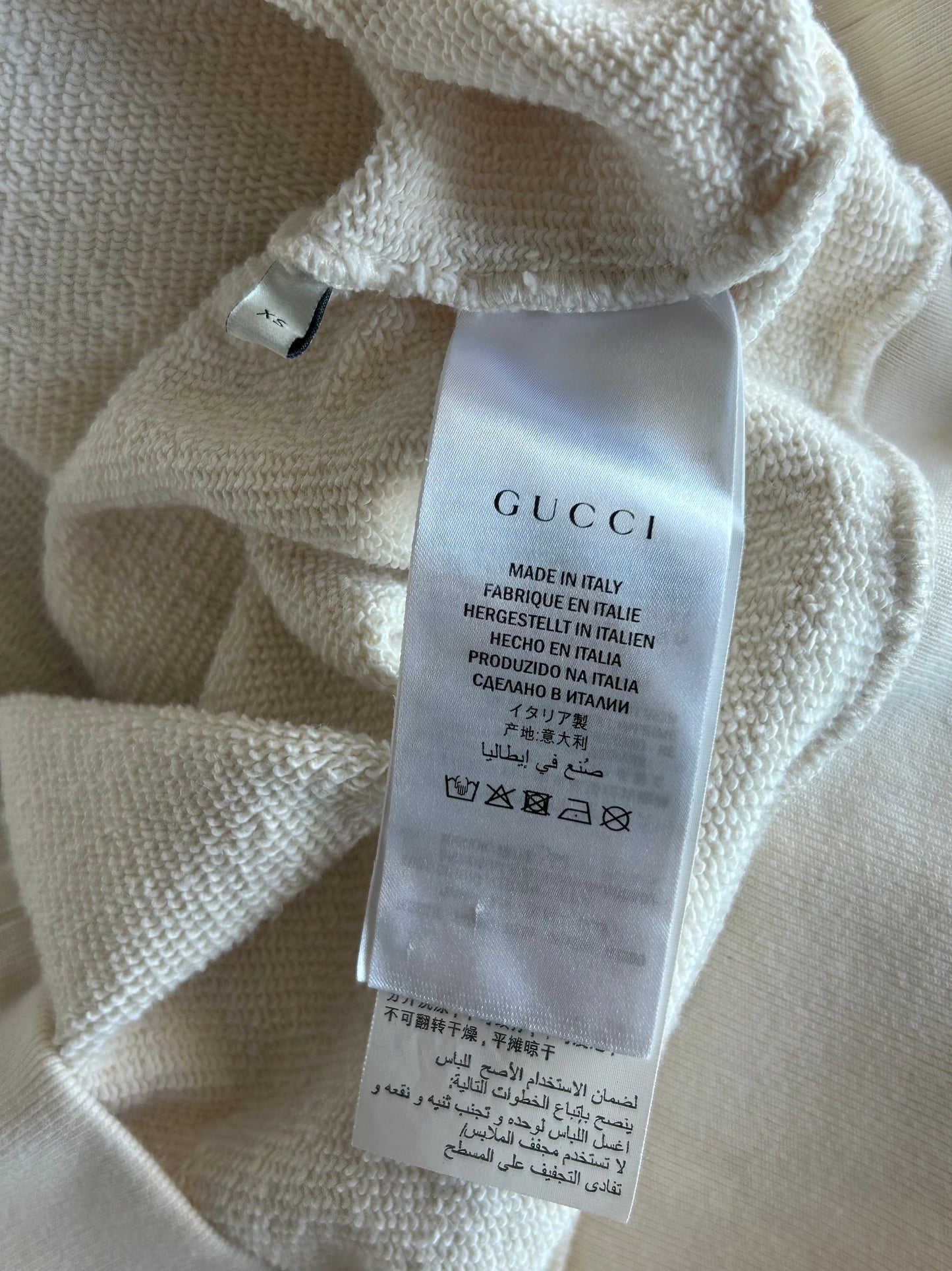Gucci Cream Strawberry Logo Hoodie
