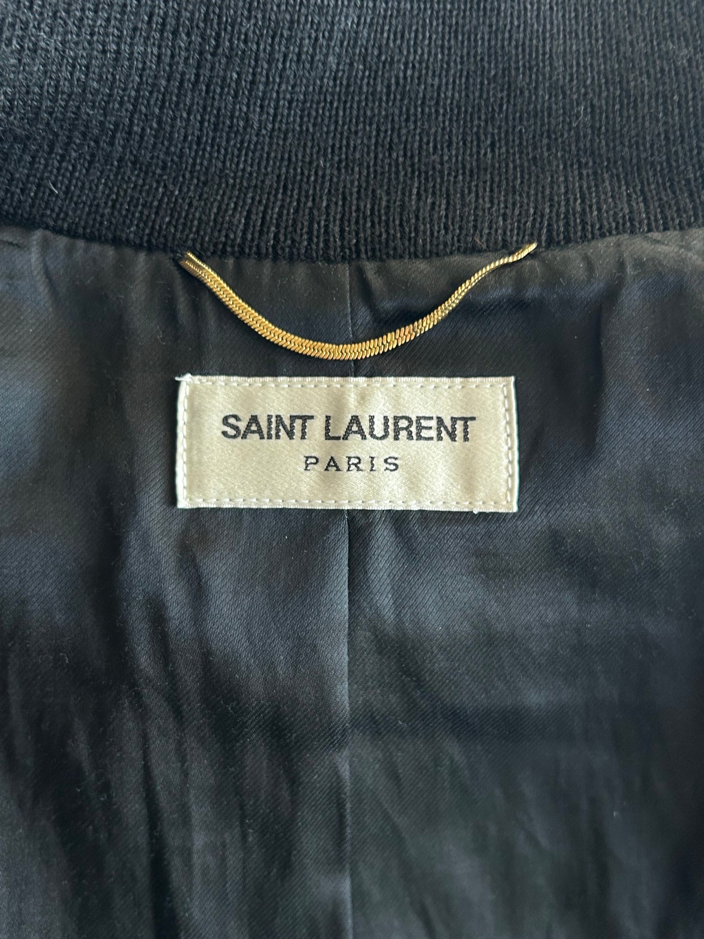 Saint Laurent Black & White Wool Women's Teddy Jacket