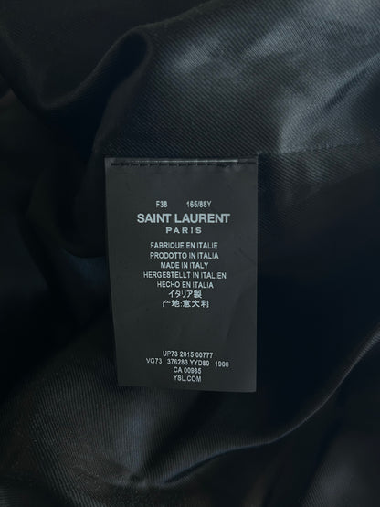Saint Laurent Black & White Wool Women's Teddy Jacket