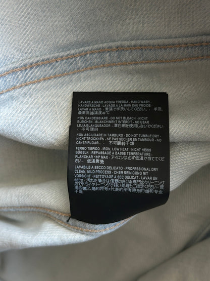 Balenciaga Blue Embossed Logo Women's Denim Jacket
