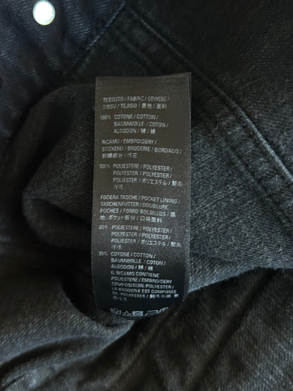 Balenciaga Dark Blue & Pink Logo Women's Denim Jacket