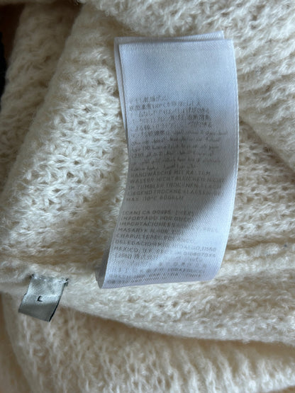 Gucci Cream & Black Elephant Logo Women's Knit Cardigan