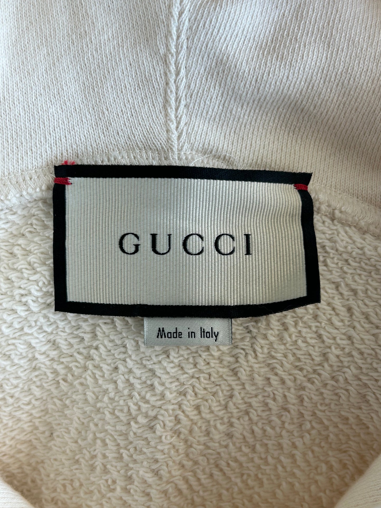Gucci Cream Sequin Apple Logo Hooded Dress