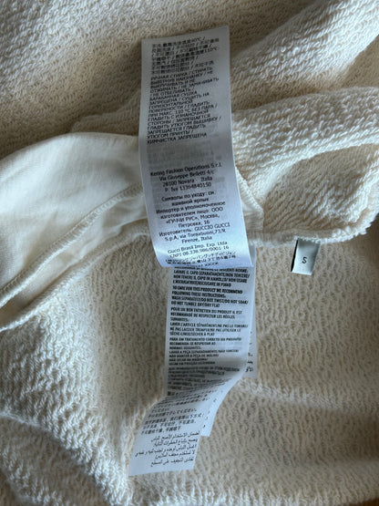 Gucci Cream Sequin Apple Logo Hooded Dress