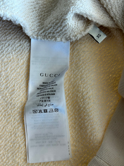 Gucci White & Multicolor Interlocking GG Varsity Logo Sweater
