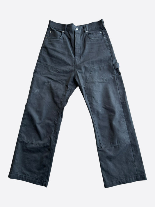 Rick Owens Black Double Knee Geth Pants