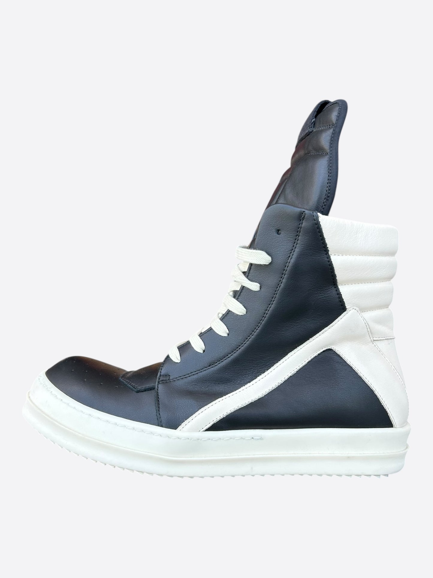 Rick Owens Black & White Geobasket Sneakers
