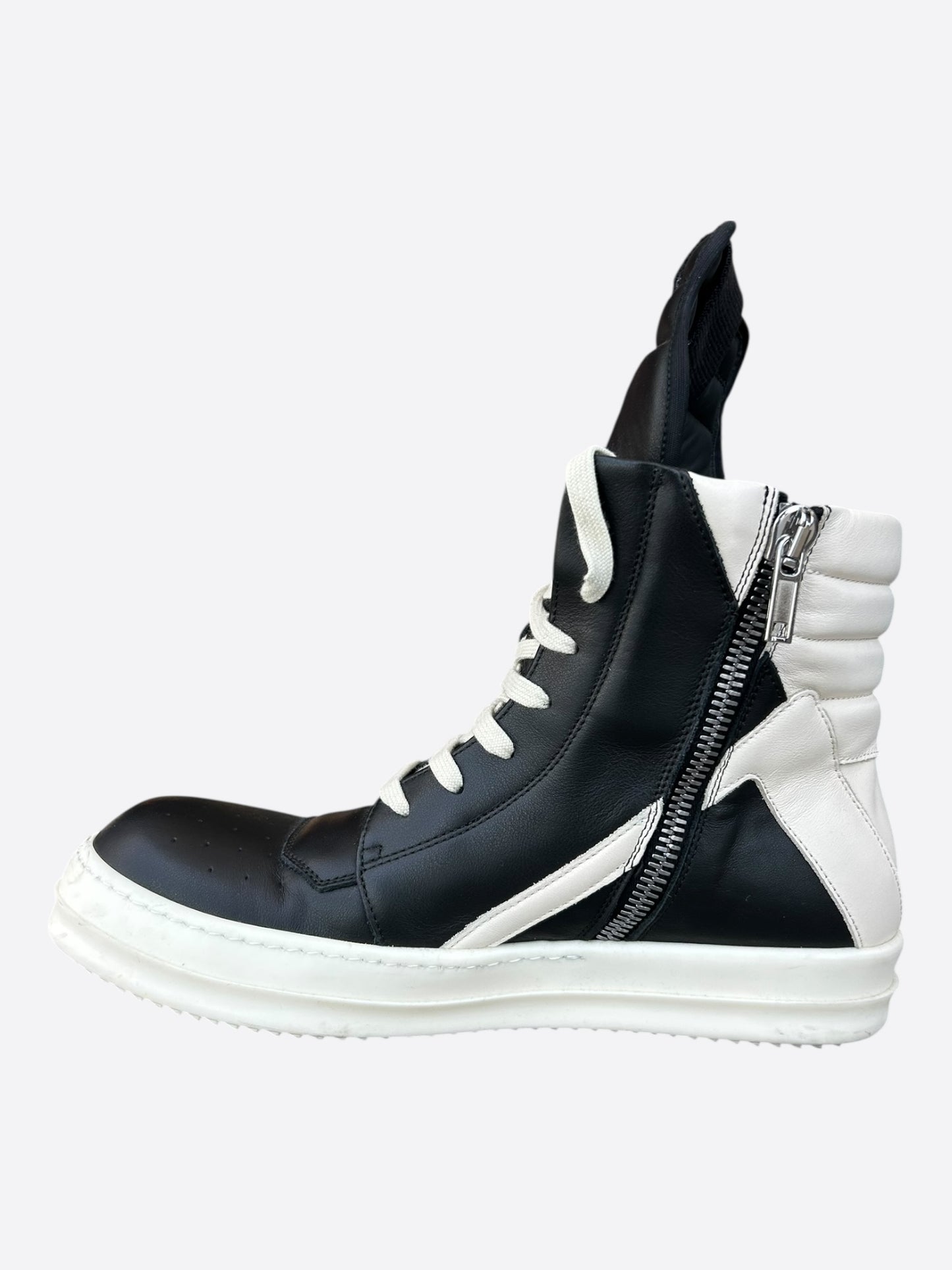 Rick Owens Black & White Geobasket Sneakers