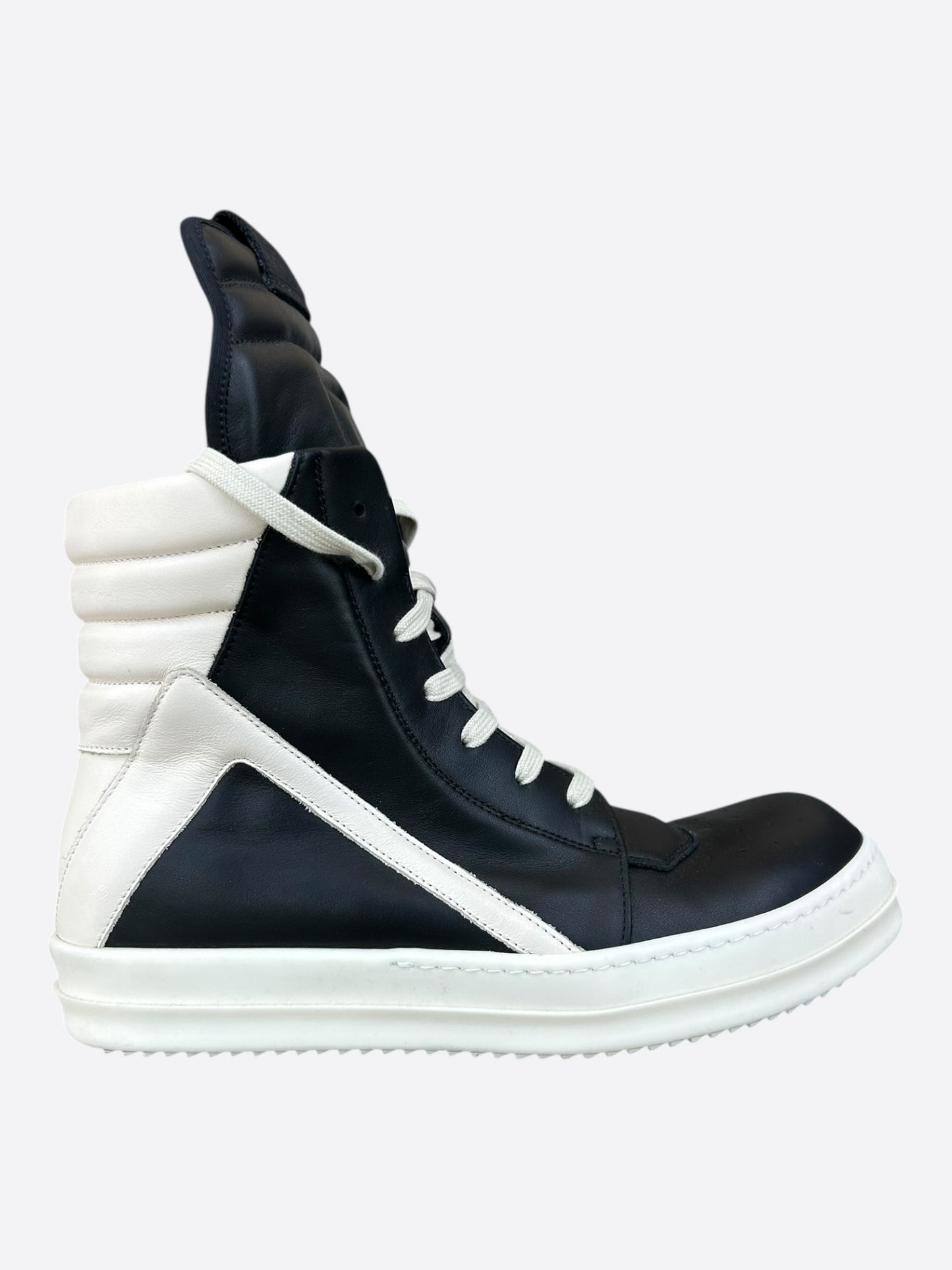 Rick Owens Black & White Geobasket Sneakers