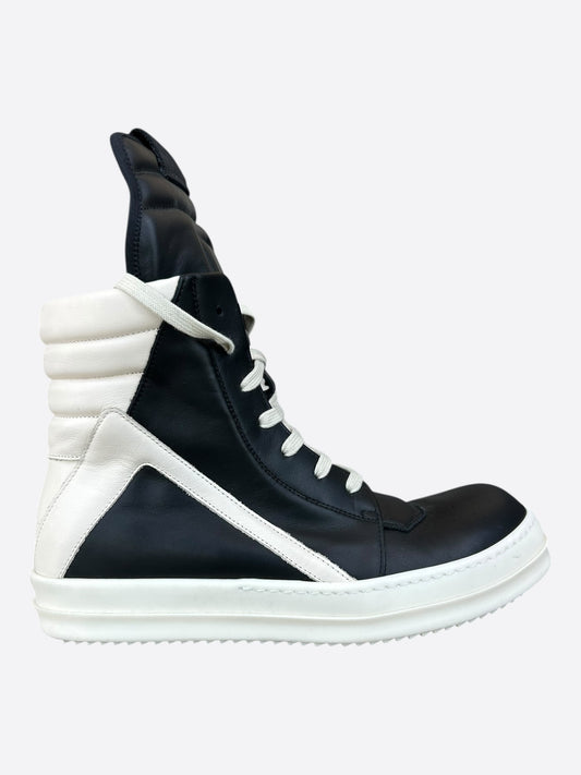 Rick Owens Black & White Geobasket Sneakers