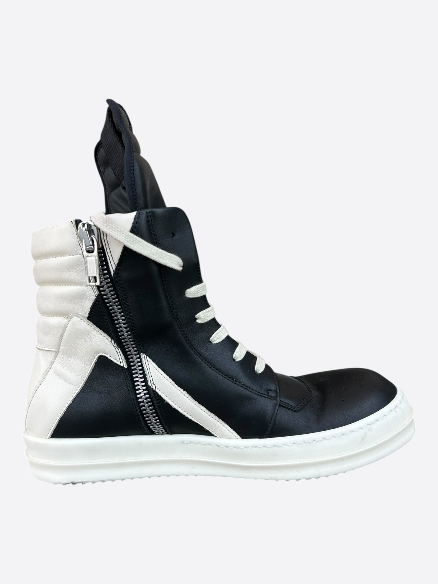 Rick Owens Black & White Geobasket Sneakers