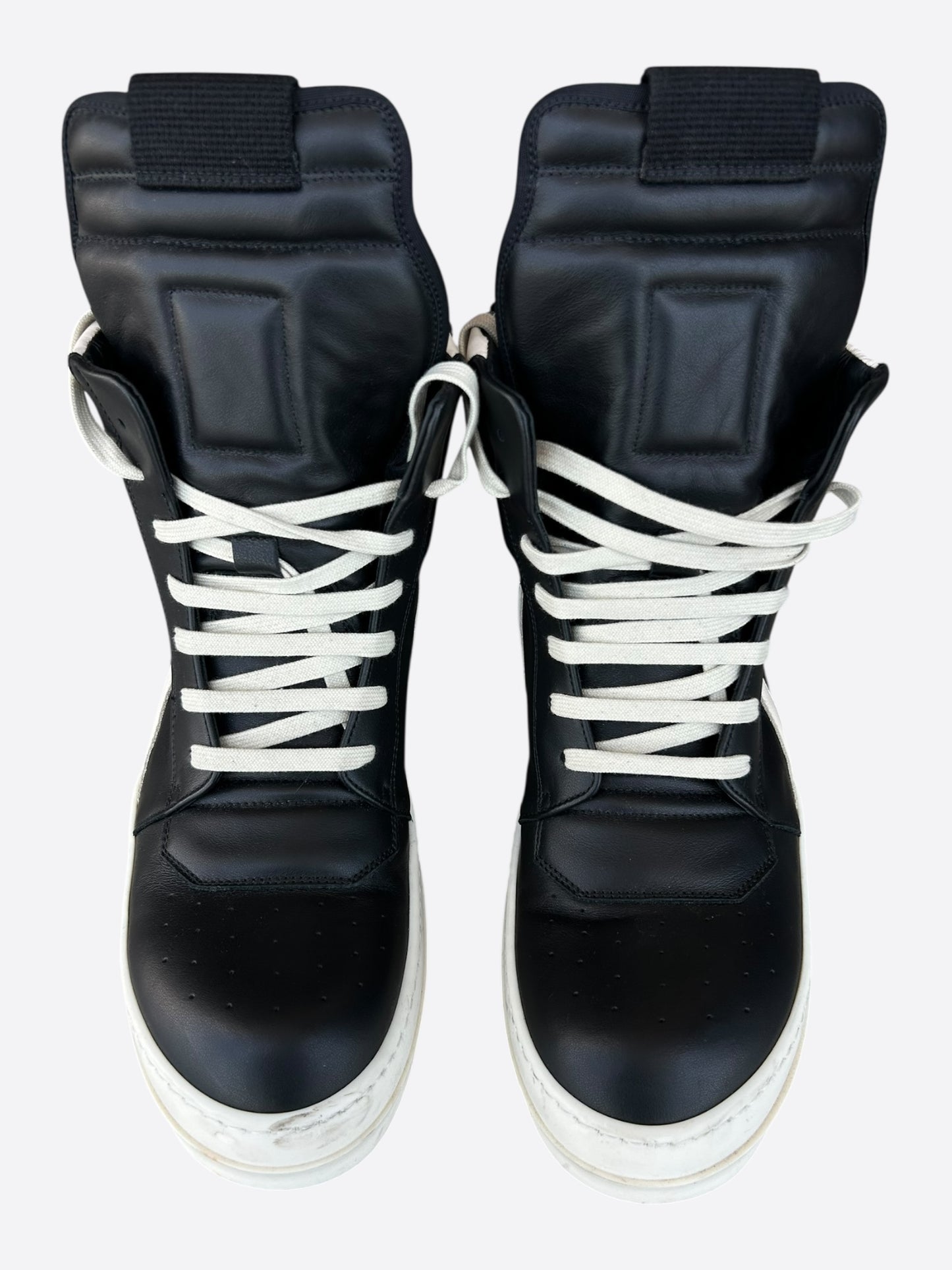 Rick Owens Black & White Geobasket Sneakers