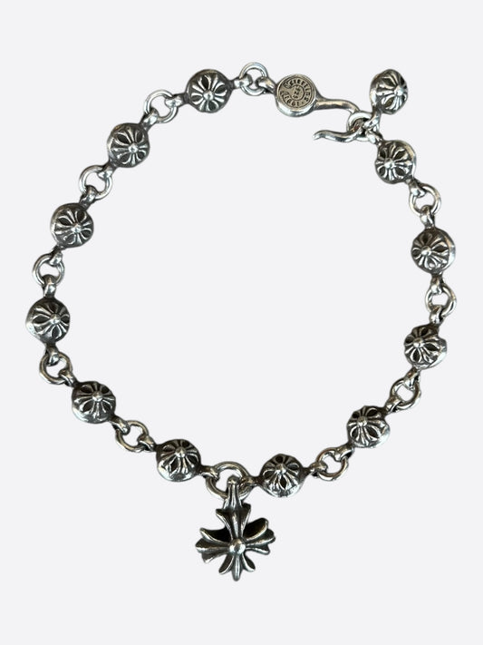Chrome Hearts Silver Cross Ball Charm Bracelet