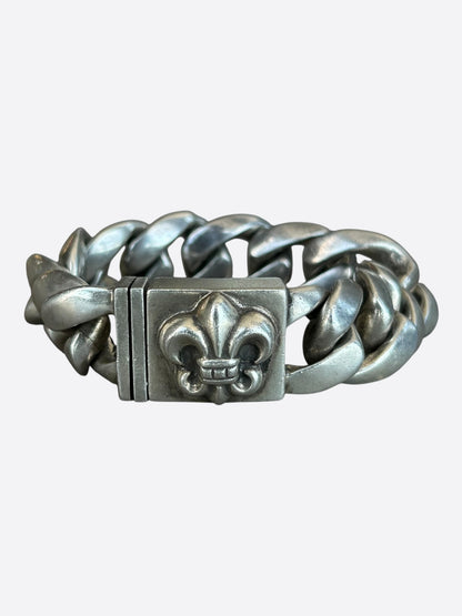 Chrome Hearts Silver Fleur Cuban Bracelet