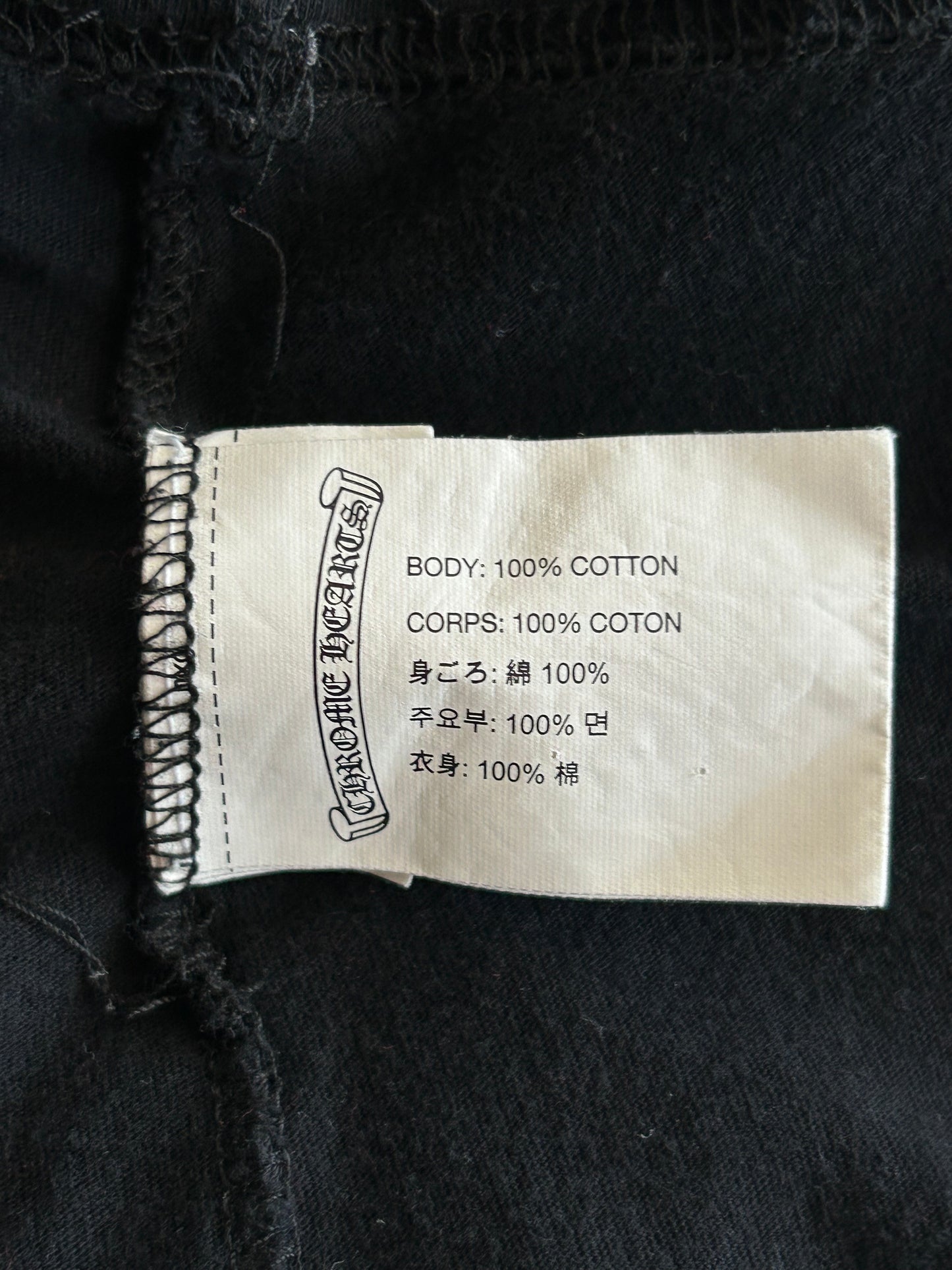 Chrome Hearts Black & White Fleur Scroll Logo Longsleeve T-Shirt